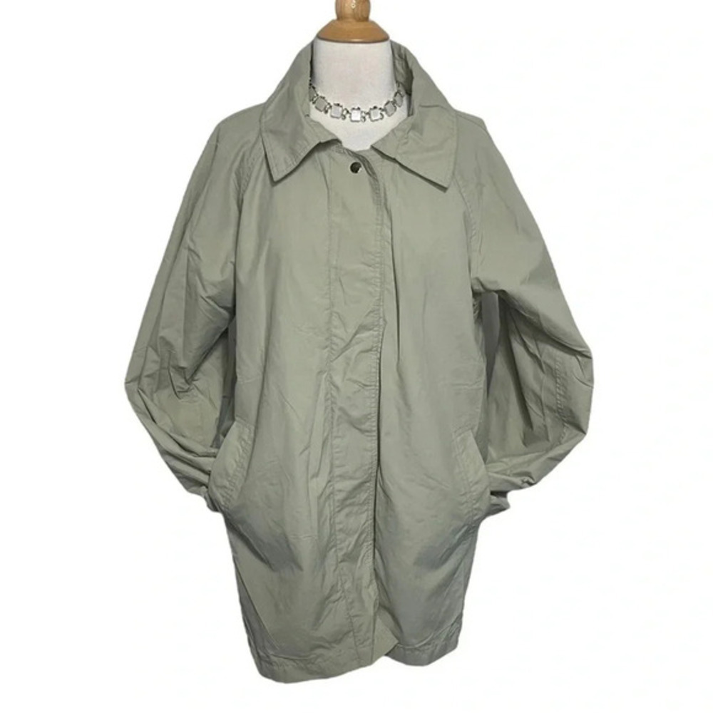 totes ISOTONER Womens Lightweight Casual Trench Coat Khaki Size L